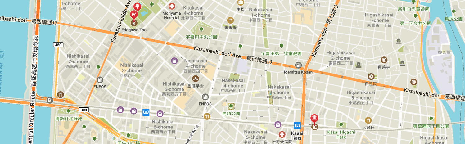 map of a part of Edogawa ku